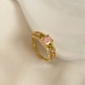 The Pink Petal Pavé Ring