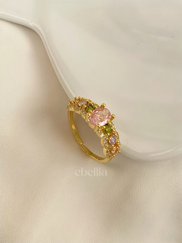 The Pink Petal Pavé Ring